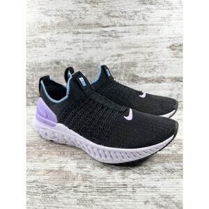 Women's Nike React Phantom Run Flyknit 2 Black Trainer/Running Shoes Sz 7 EUC!